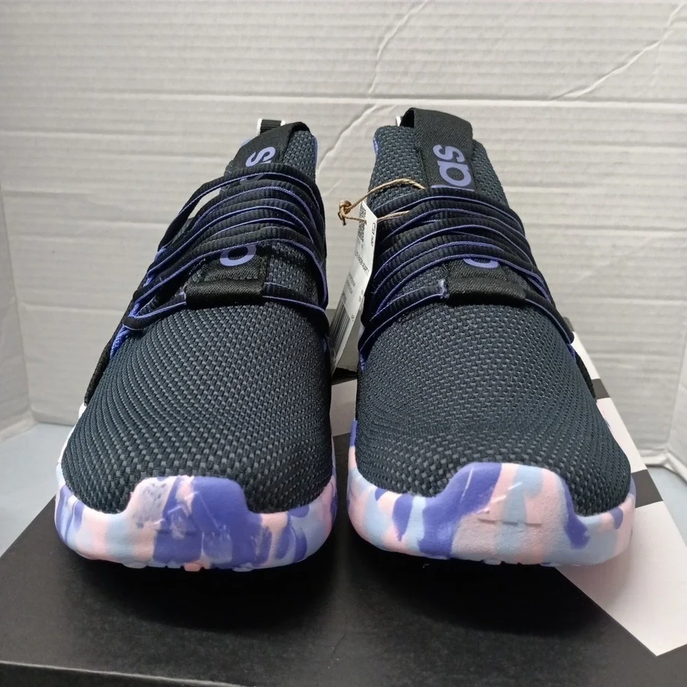 Adidas Lite Racer Adapt 7.0 K Black Pink Blue Shoes IH7850 Youth Girl's Size 7 - Picture 2 of 8